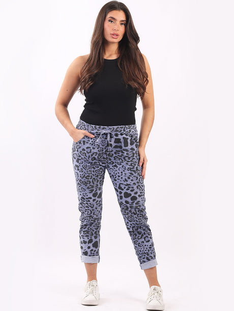 Leopard Print Relaxed Fit Women Magic Pant