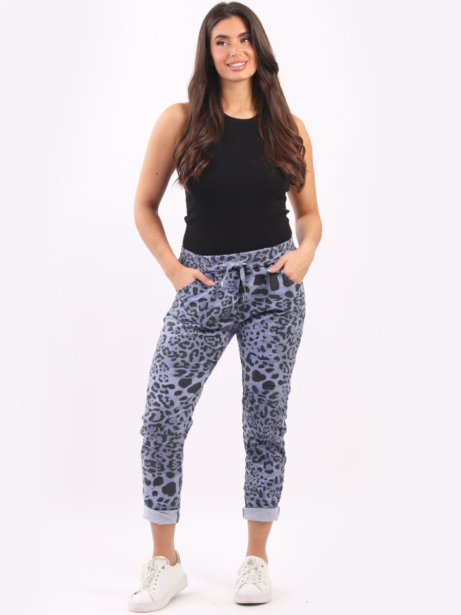Leopard Print Relaxed Fit Women Magic Pant