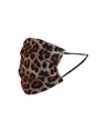 Italian Leopard Print Pleated Cotton Washable face Masks-beige side
