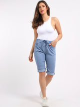 Relaxed Fit Knee Length Plain Magic Shorts