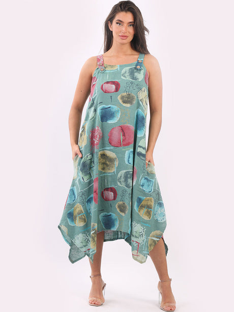 Ladies Multi Printed Sleeveless Linen Tunic Tank Dress