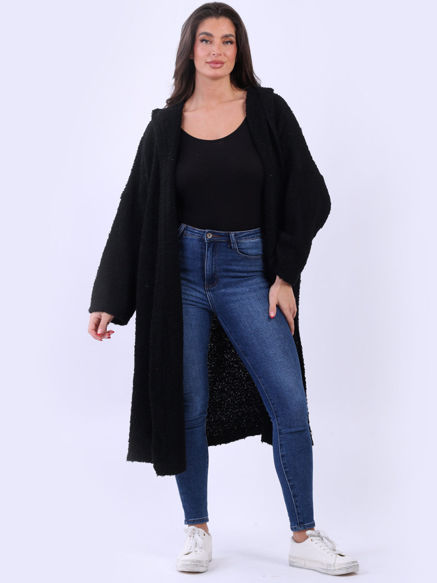 Ladies Open Front Oversized Woolen Cardigan