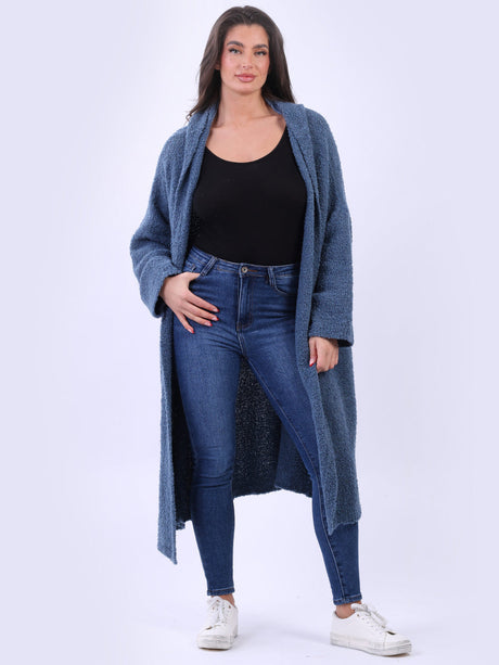 Ladies Open Front Oversized Woolen Cardigan