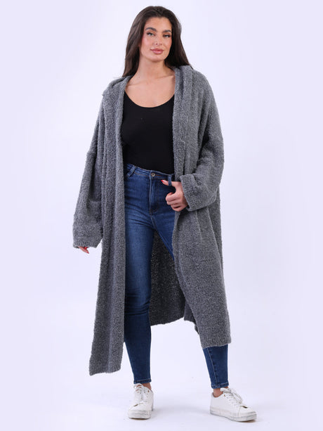 Ladies Open Front Oversized Woolen Cardigan