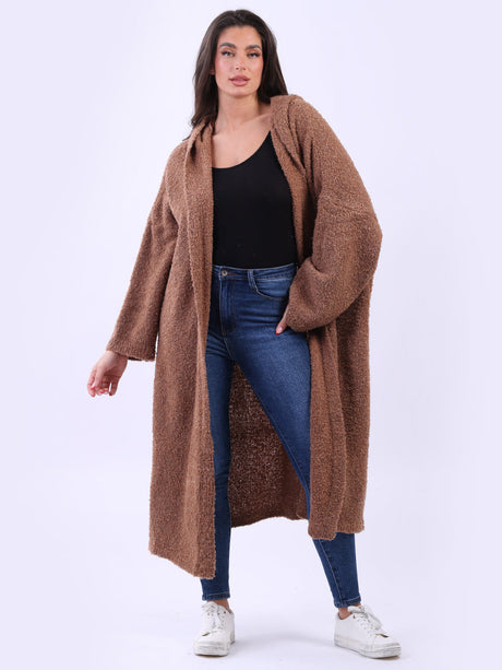 Ladies Open Front Oversized Woolen Cardigan