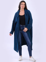 Ladies Open Front Oversized Woolen Cardigan