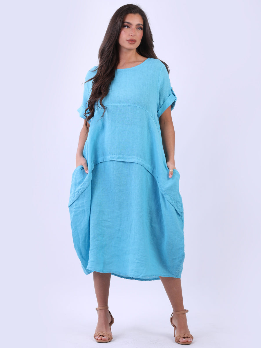 Oversized Solid Linen Dress