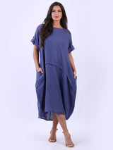 Oversized Solid Linen Dress