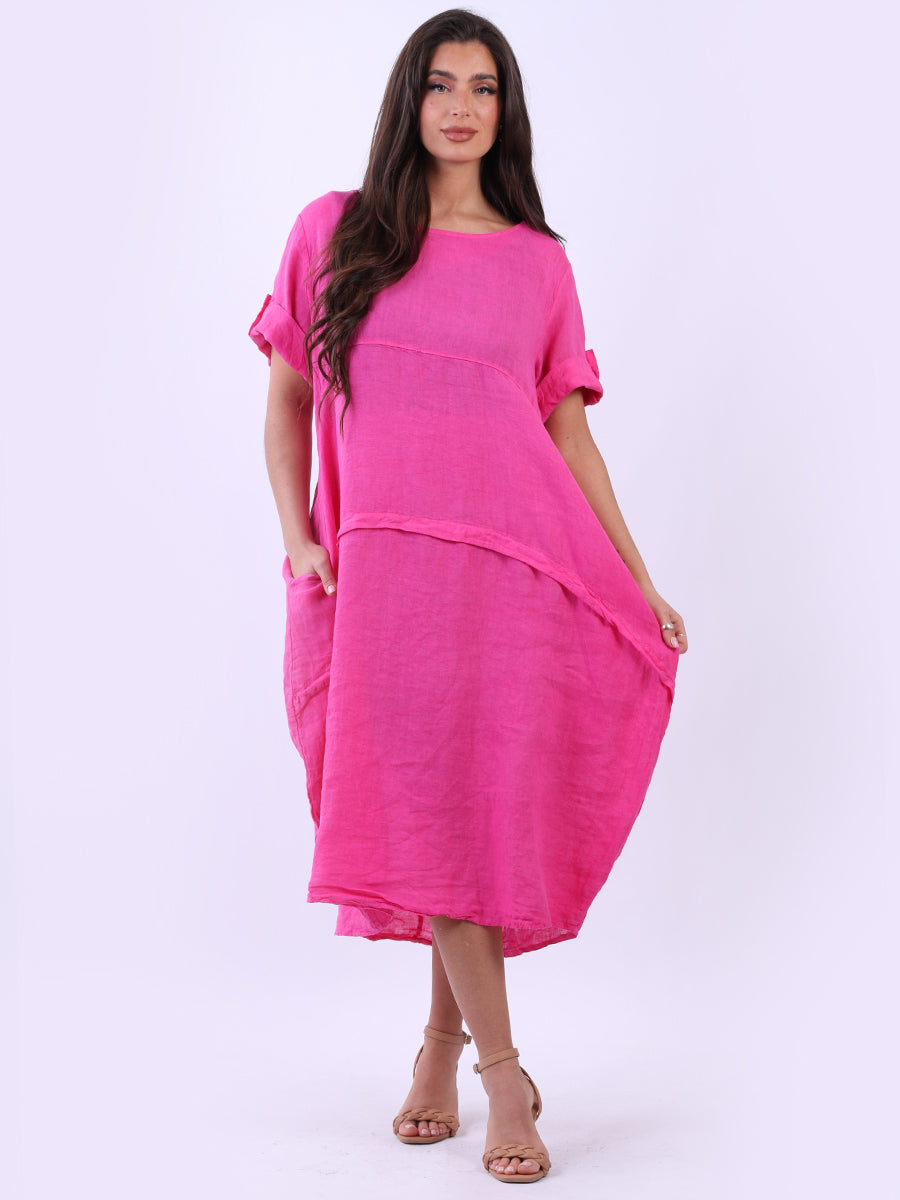 Oversized Solid Linen Dress