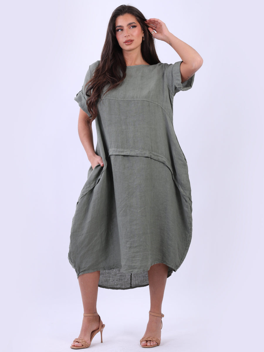 Oversized Solid Linen Dress