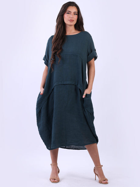 Oversized Solid Linen Dress