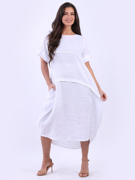 Oversized Solid Linen Dress