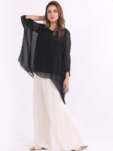 Plain Batwing Classy Silk Tunic Top