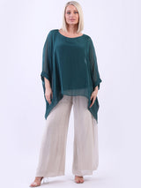 Italian Batwing Silk Tunic Top