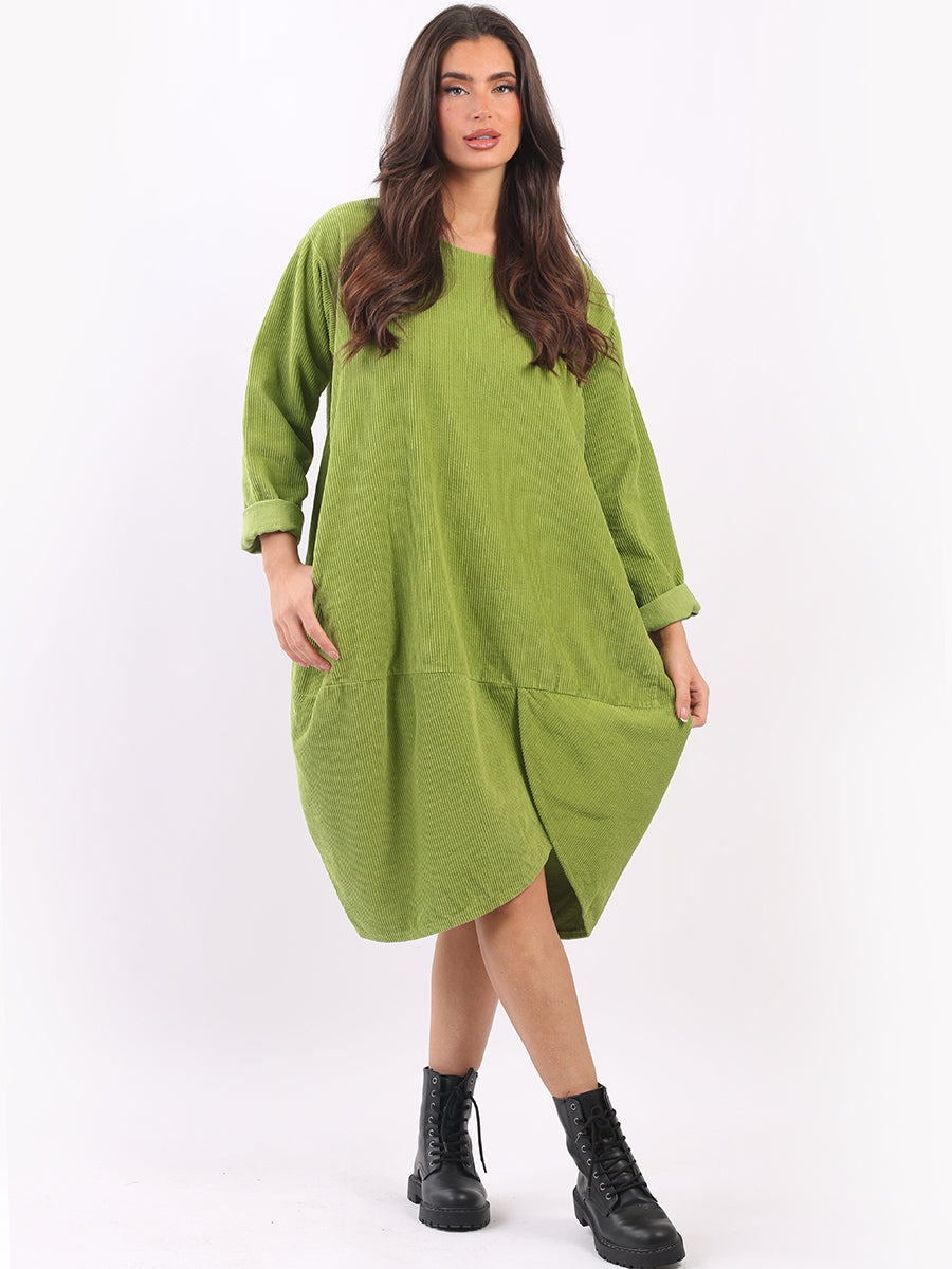 Cotton Corduroy Cocoon Dress