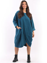 Cotton Corduroy Cocoon Dress