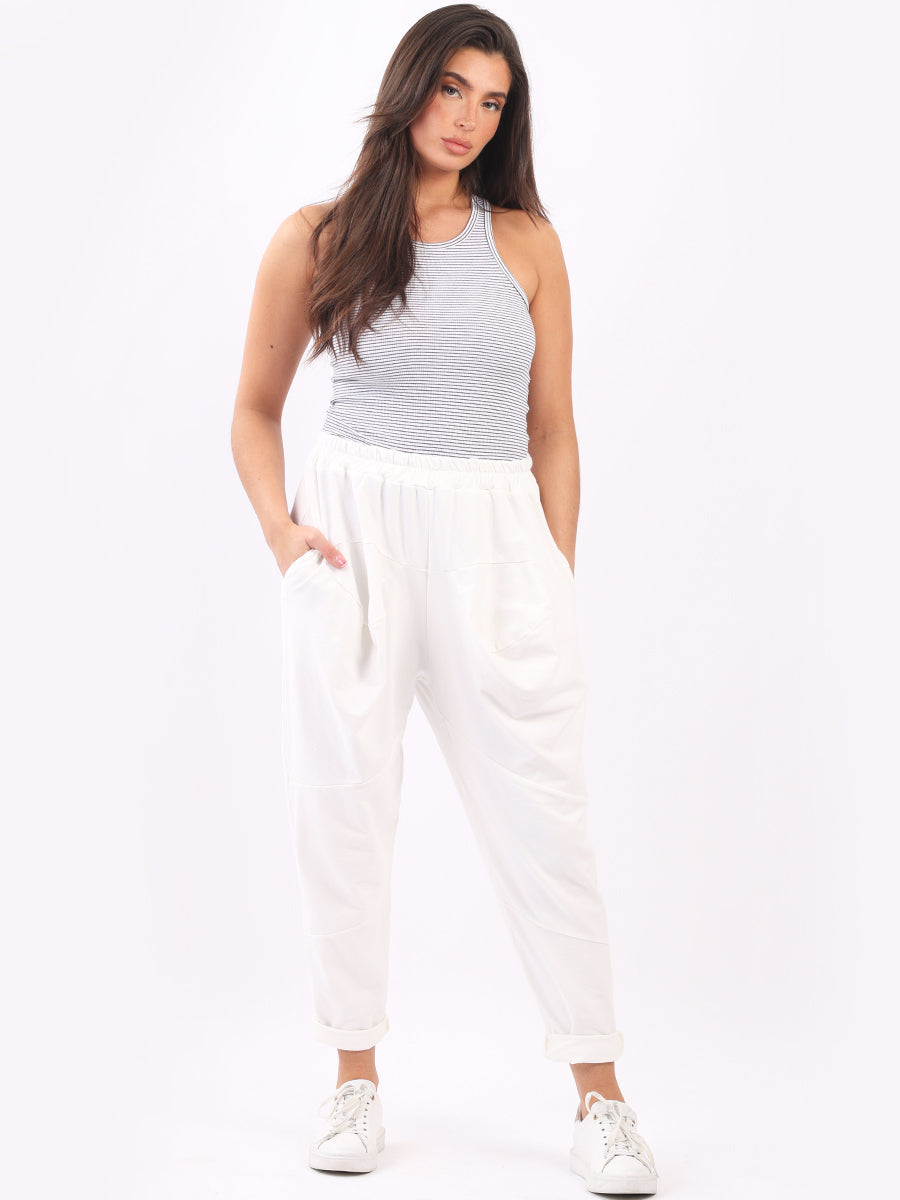 Plain Ctton Trouser White