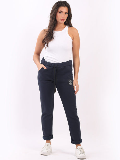 Ladies Plain Cotton Relaxed Fit Comfy Fleece Trouser