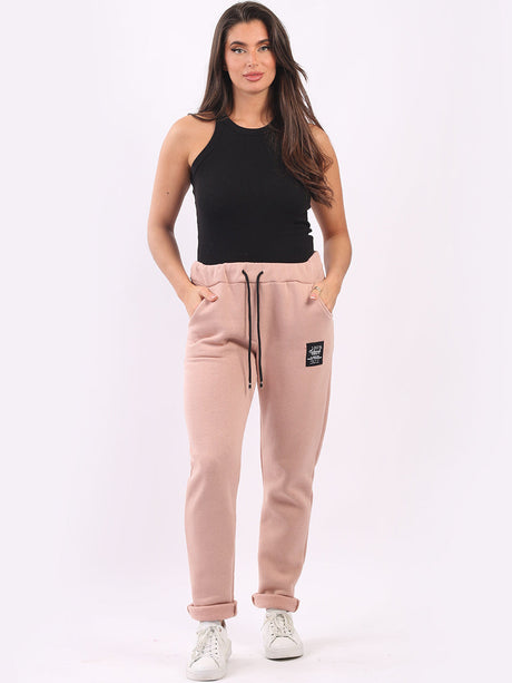 Ladies Plain Cotton Relaxed Fit Comfy Fleece Trouser