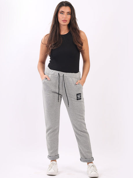 Ladies Plain Cotton Relaxed Fit Comfy Fleece Trouser