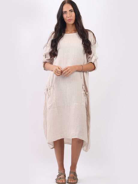 Linen Lagenlook Oversized Slouchy Dress