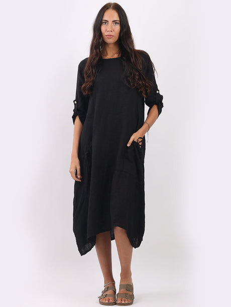 Linen Lagenlook Oversized Slouchy Dress