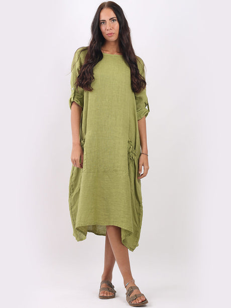 Linen Lagenlook Oversized Slouchy Dress