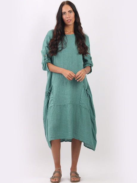 Linen Lagenlook Oversized Slouchy Dress