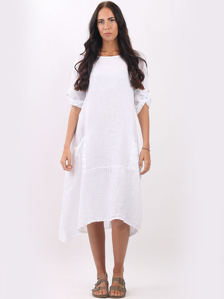 Linen Lagenlook Oversized Slouchy Dress