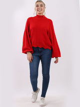 Oversized Plain Ribbed Knitted Ladies Baggy Crop Jumper