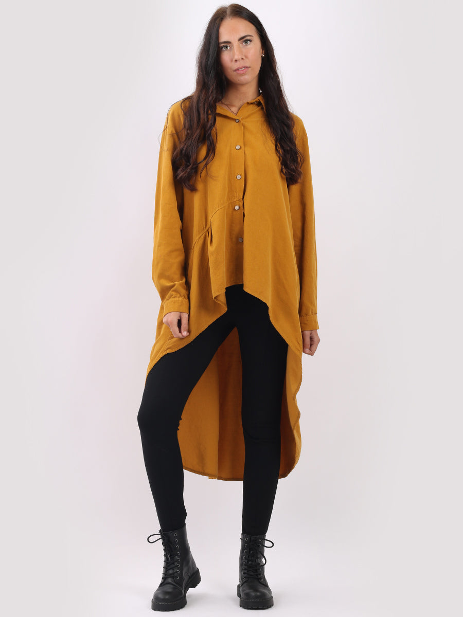 Cotton Lagnelook Corduroy Shirt Dress