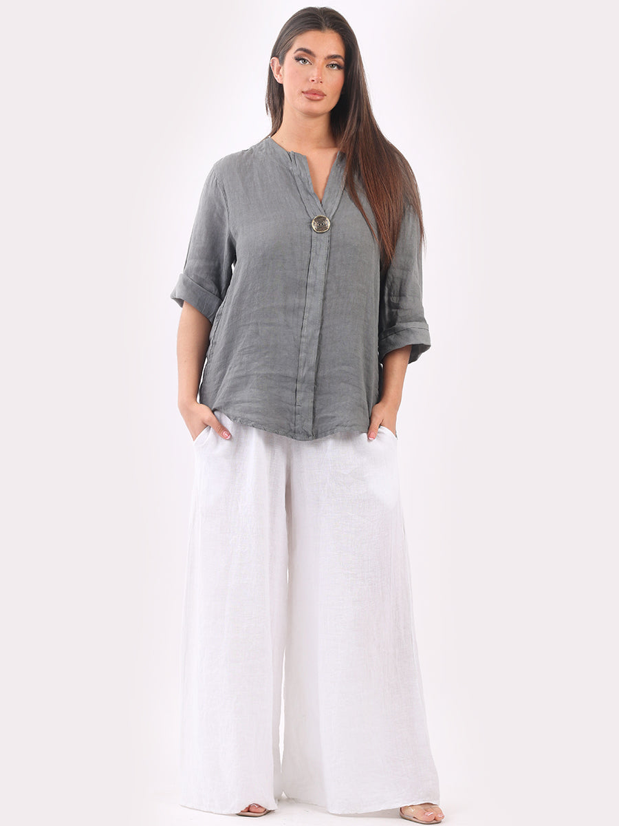 Ladies Plain Hi-Lo Casual Summer Linen Top