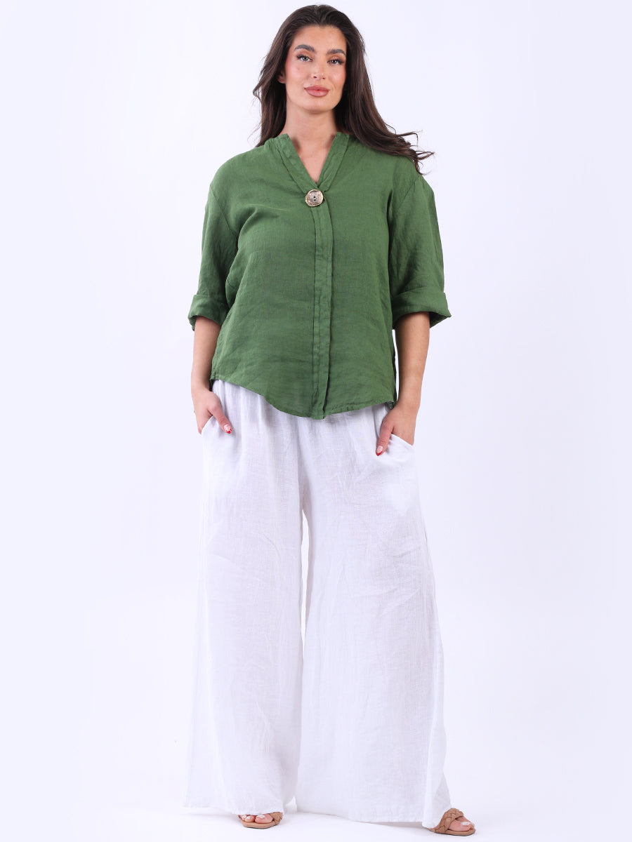 Ladies Plain Hi-Lo Casual Summer Linen Top