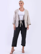 Broderie Linen Lagenlook Crop Jacket