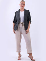 Linen Broderie Crop Jacket