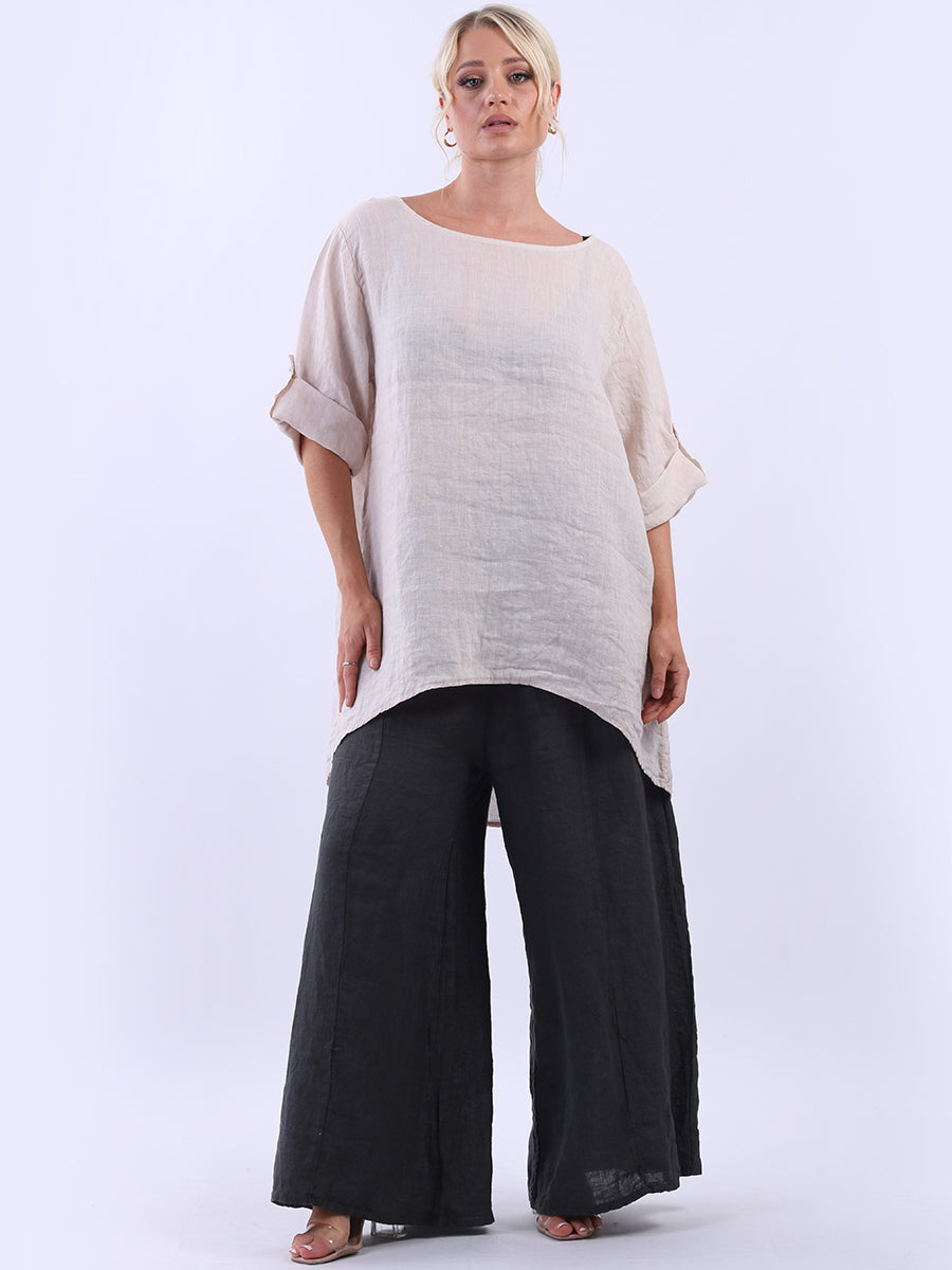 Plain Linen High Low Top