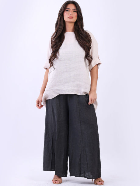 Plain Linen High Low Top