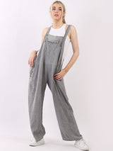 Plain Linen Wide Leg Pabo Jumpsuit