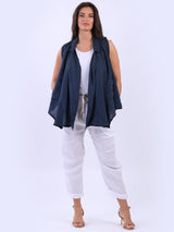 Linen Sleeveless Jacket