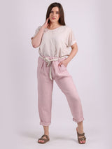 Ladies Plain Linen Cropped Capri Pants