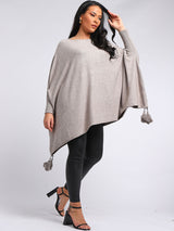 Plain Plus Size Batwing Tunic Poncho