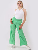 Solid Wide Leg Linen Trouser