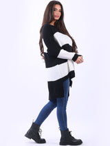 Fine Stripy Knit Lagenlook Oversized Wooly Jumper