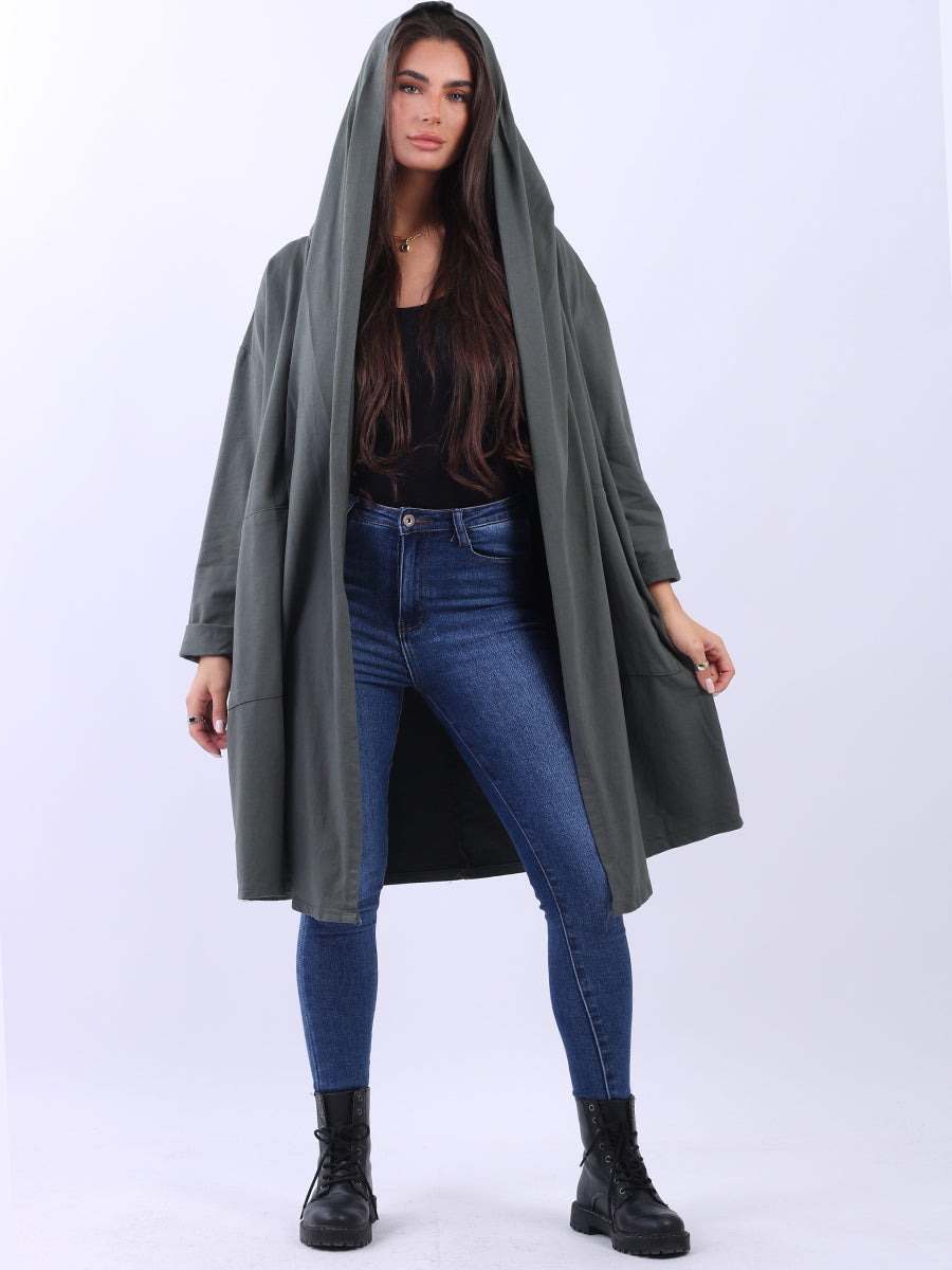 Plus Size Cotton Open Cardigan