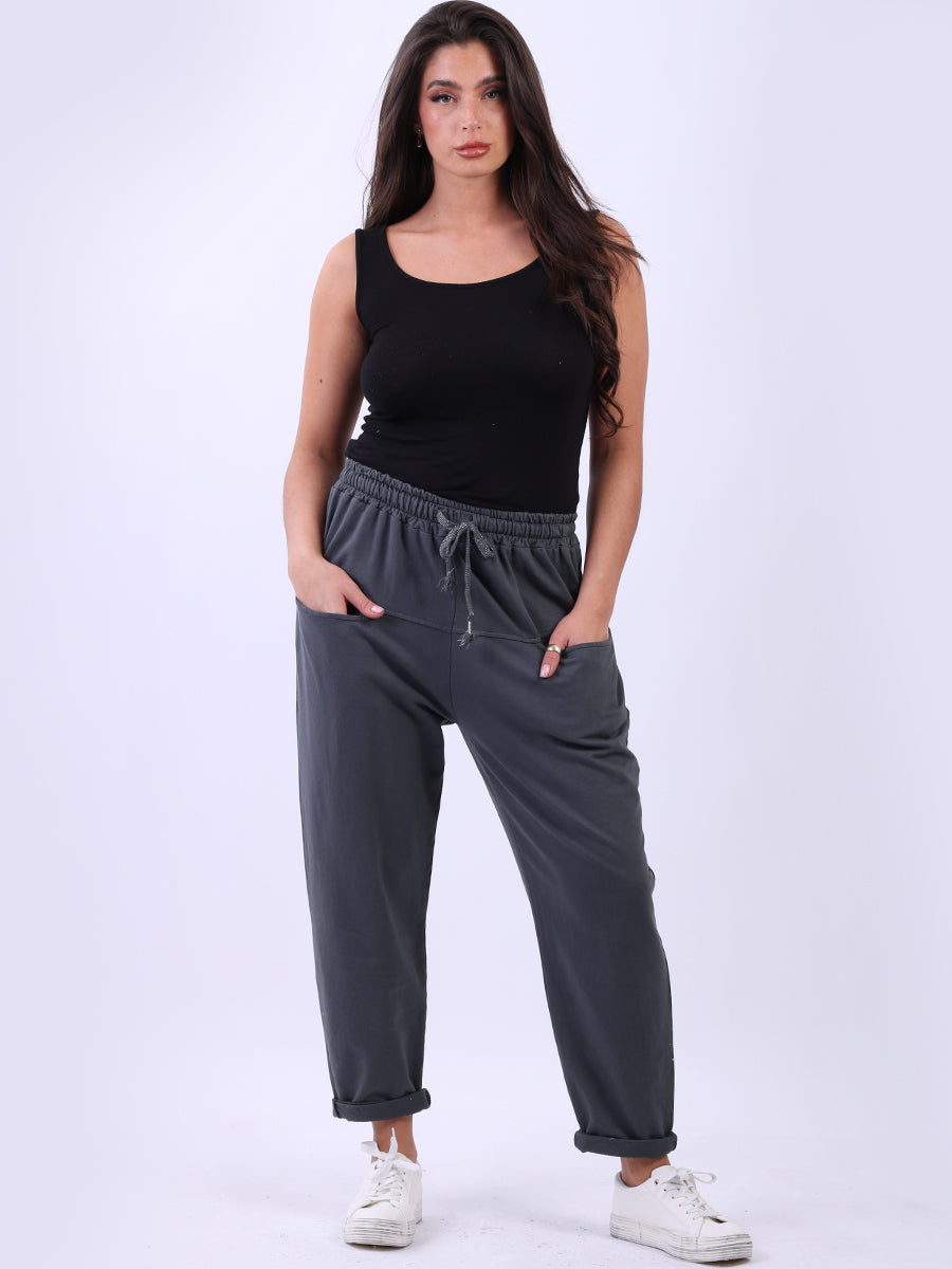 Women Cotton Pant Charcoal