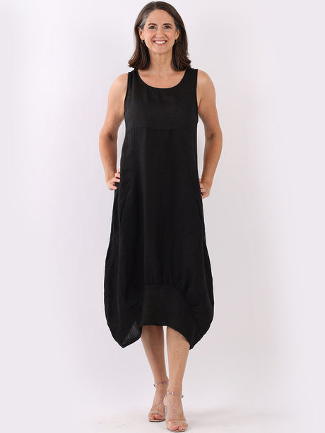 Ribbed Sides Plain Dress