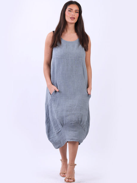 Ladies Linen Balloon Tank Dress