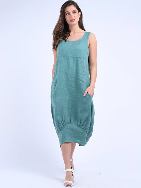 Ladies Linen Balloon Tank Dress