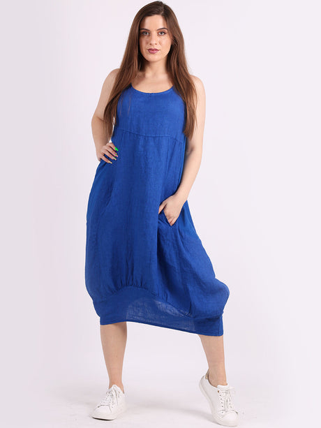 Ladies Linen Balloon Tank Dress