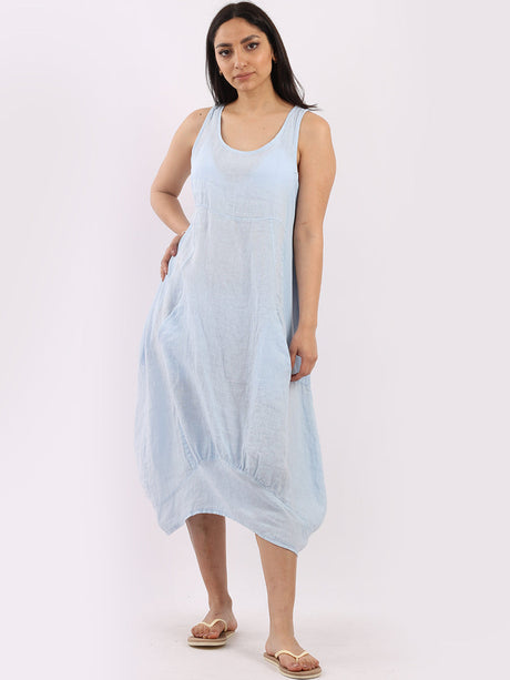 Ladies Linen Balloon Tank Dress